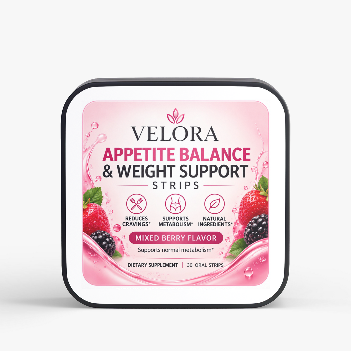 VELORA Balance Strips — Mixed Berry (30 Oral Strips)